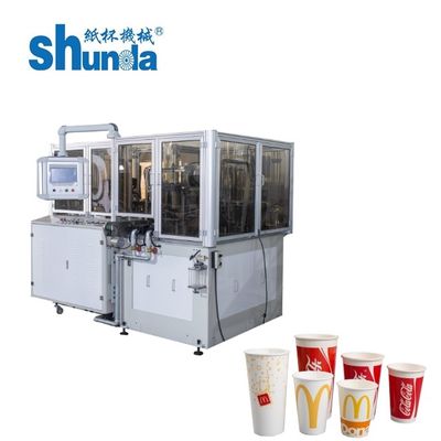 最高速度2つのlesiterの熱気装置が付いているコーヒー紙コップのための機械を作る微細な紙コップごとの145個のコップ